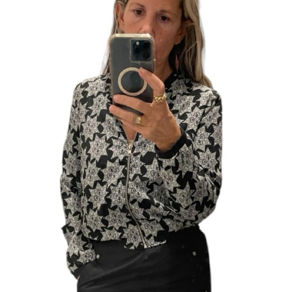 Maison Coupe Black And White Printed Cropped Jacket.Size M